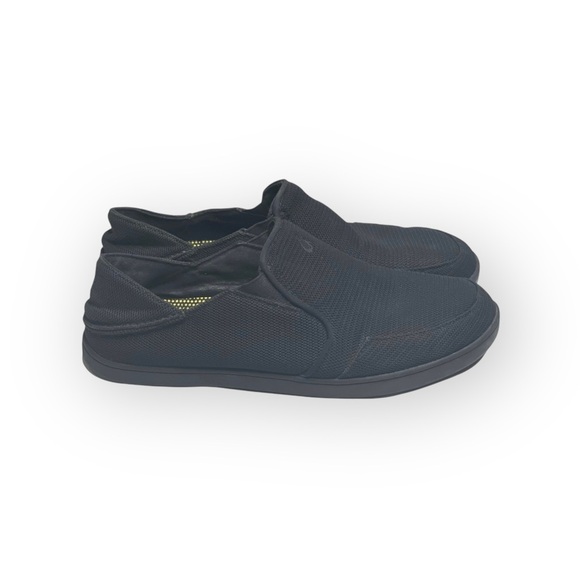 Rare: OluKai ʊ Nohea Mesh Drop In Heel Boat Shoes Sneakers ʊ  All Black ʊ 9 - Picture 2 of 16